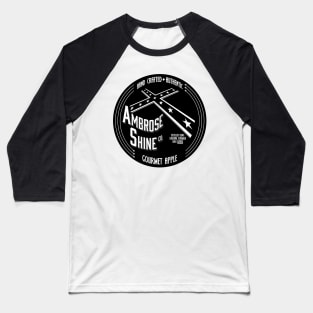 Ambrose Shine Co. (Black) label logo Baseball T-Shirt